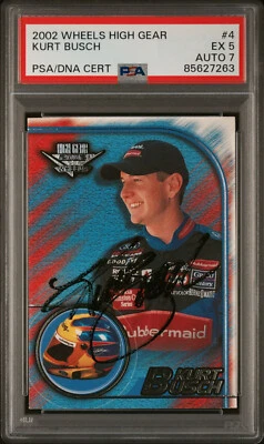 2002 Wheels High Gear #4 Kurt Busch NASCAR Certified Autographed PSA Graded - Image 1 of 2