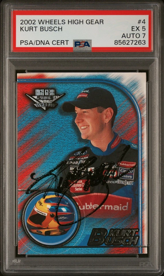 2002 Wheels High Gear #4 Kurt Busch NASCAR Certified Autographed PSA Graded - Image 1 of 2