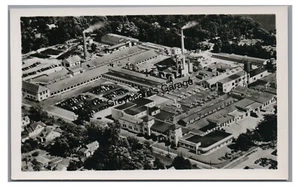 RPPC Aerial View Conn Instrument Factory ELKHART IN Vintage Real Photo Postcard - Picture 1 of 2