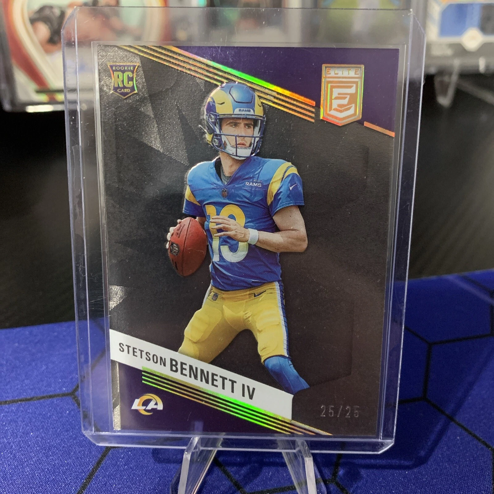 2023 Elite Stetson Bennett IV BLACK SSP #25/25 Book End Rams RC No. 182