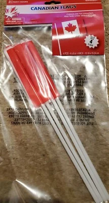 Bandera Canadiense Hoja de Arce Fiesta Favor Decoraciones 4" X 6" Mini Banderas - Paquete de 4 Foto 1 de 3