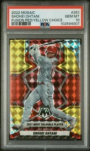 Panini Mosaic Choice 2022 fusión rojo amarillo Prizm Shohei Ohtani #281 PSA 10 - Imagen 1 de 2