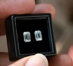 Loose CVD Lab-Grown Diamond 2 Ct n 4 Ct Emerald (D - IF ) 2 Pcs Certified - Picture 1 of 4