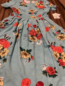 NUEVO LuLaRoe Amelia Grande 14/16 12/14 Rosas Rojas Azules Caléndulas Doradas Unicornio - Imagen 1 de 12