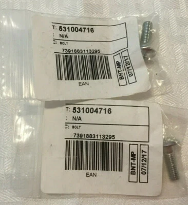  2 Husqvarna 531004716 Bolt for 123, 125, 132, 225, 232, & 240 Trimmers & Edgers - Image 1 of 2