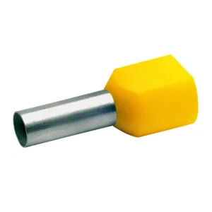 Puntalino a Bussola TWIN Preisolato Giallo per 2 Cavi 6 mmq - Picture 1 of 3