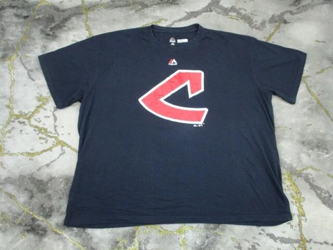 Cleveland Indians T-Shirt Men’s 4X Short Sleeve Logo Cotton MLB Baseball Adult Cover