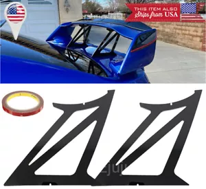 2 x G1 Gloss Black Spoiler Wing Stabilizer Support Fit 15-21 Subaru WRX STI - Picture 1 of 7