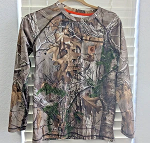 Carhartt Boys Camo Force Real Tree Shirt Long Sleeve Size Medium(10/12) - Picture 1 of 8