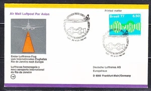 Germany BRD 1977 First flight cover Ersftlug Brasil-Europa Lufthansa.1st flight - Picture 1 of 2
