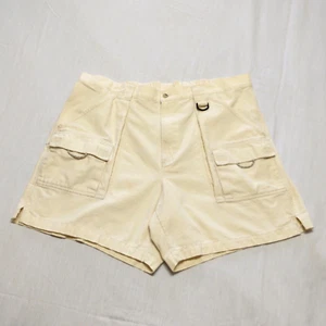 Columbia Women's XL(18) Canvas Utility Shorts Hi Rise Yellow 7" Inseam Loose Fit - Picture 1 of 9