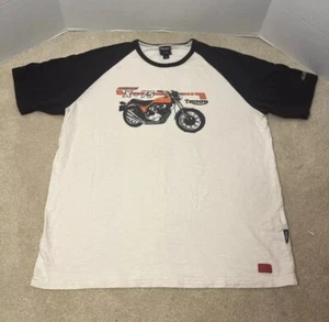 T-shirt baseball Triumph Hurricane X-75 moto adulto XL bianco/nero raglan - Foto 1 di 5