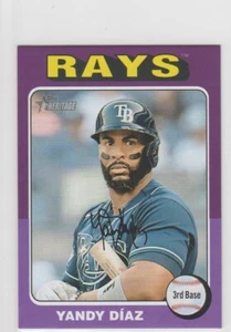 Mini béisbol Yandy Díaz 2024 Topps Heritage púrpura 10/15 Tampa Bay Rays #230 - Imagen 1 de 1
