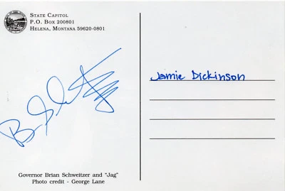 BRIAN SCHWEITZER - Signed 6x4 Photocard - POLITICS - GOVERNOR OF MONTANA - Image 1 of 2