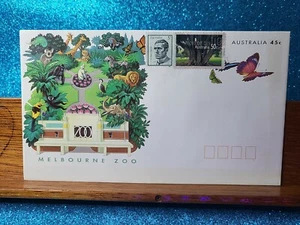 Cubierta de recuerdo 🙂 1989 (2 sellos) del zoológico de Melbourne 🙂 - Imagen 1 de 2