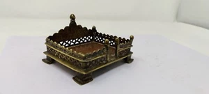 Antique Old Bronze India Hindu Deity Gods Figurine Chowki Shrine Stand NH6715 - Picture 1 of 12