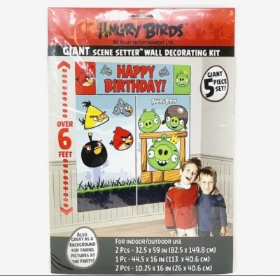 Angry Birds Scene Setter Wall Decorating Kit~Party Supplies~Brand New - Image 1 of 2