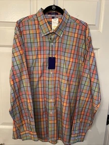 Alan Flusser Multicolor Button Up Shirt XXL Classic Plaid Cotton Long Sleeve - Picture 1 of 4