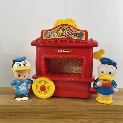 Fisher Price Little People Magic of Disney Donald Duck Popcorn Cart W/ Figure - Image 1 of 4