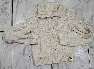 Suéter de Colección Abercrombie & Fitch Mezcla de Lana Grueso Tejido Botón Mujeres Mediano Foto 1 de 4