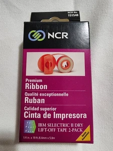 NCR IBM SELECTRIC II NASTRO LIFT-OFF A SECCO CONFEZIONE DA 2 PREMIUM NUOVO PER MACCHINA DA SCRIVERE - Foto 1 di 11