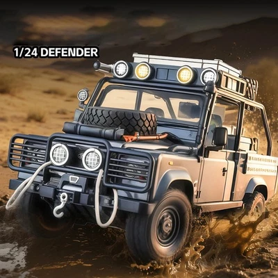 1/24 Land Range Rover Defender 110 Alloy Pickup Car Model Diecasts Off-road Toy - Image 1 of 4