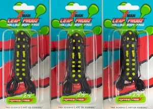 (LOT OF 3) Z-MAN LEAP FROGZ POPPING FROGZ 2.75" LFPL-04 BLACK KNIGHT BP9254 - Picture 1 of 3