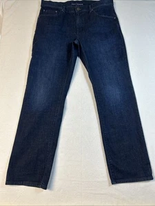 Mott & Bow Crosby Denim Jeans Mens 36 x 32 Straight Dark Blue Wash Cotton - Picture 1 of 14