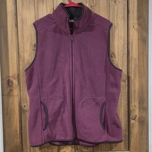 Old Navy Women's Purple Fleece Vest XL – Full-Zip, Mock Neck, Pockets - Picture 1 of 3