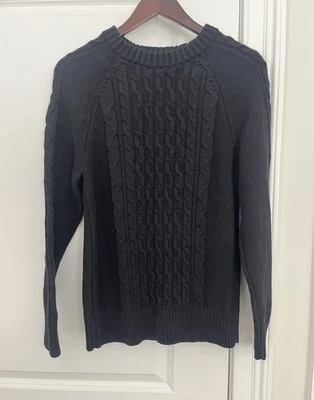 GAP Maternity cable knit crewneck sweater sz. M black 100% cotton  - Image 1 of 4