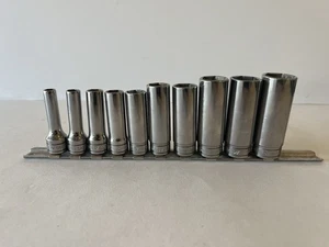 Snap On Socket Set 1/4" - 13/16" Standard Chrome Deep 3/8 Drive - Pre Owned - Picture 1 of 5