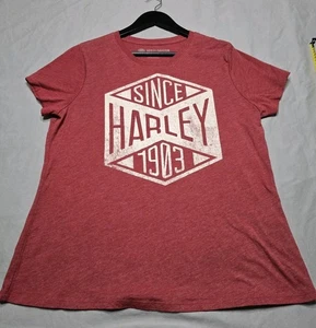 Harley-Davidson Women's Shirt Short Sleeve Light Red Size XL - Picture 1 of 7