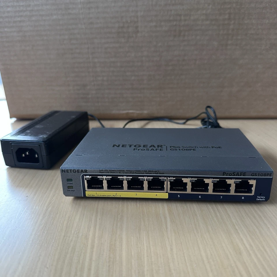 NetGear ProSafe Plus Switch With PoE GS108PE - Image 1 of 1