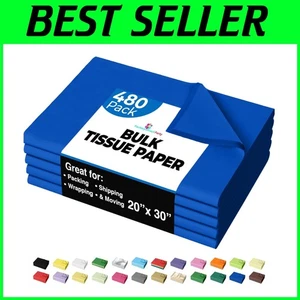 Acid-Free Dark Blue Tissue Paper for Gift Bags - 480 Sheets - Picture 1 of 8