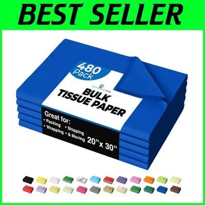 Acid-Free Dark Blue Tissue Paper for Gift Bags - 480 Sheets - Image 1 of 4