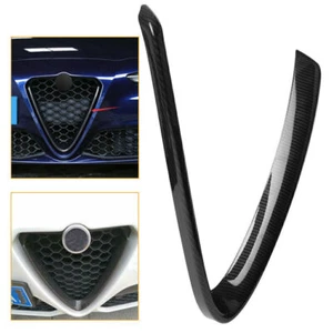 Ajuste Alfa Romeo Stelvio 17-22 Frontal Forma de V Parrilla Frontal Cubierta Borde Fibra de Carbono - Imagen 1 de 8