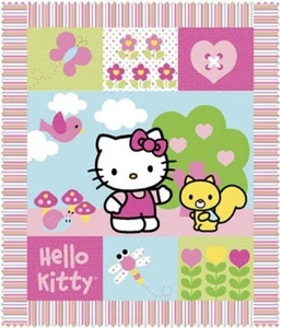 Sanrio Hello Kitty Butterfly Birdie Tree Flower Pane Cotton l Fabric 45980 - Picture 1 of 2