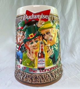 Vintage Budweiser Stein 97' St. Patrick's Day "Luck O' the Longneck" Ceramic NIB - Picture 1 of 12