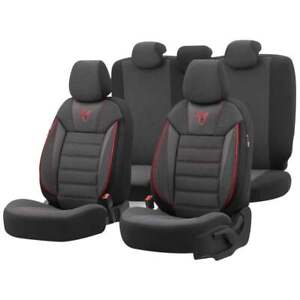 Premium Car Seat Covers TORO, Black Red For Volvo V70 1996-2000