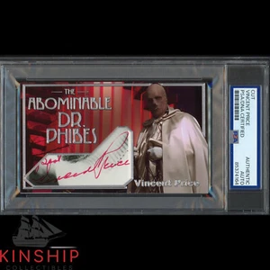 Tarjeta personalizada Vincent Price firmada corte 3x5 PSA ADN losa actor automático C4470 - Imagen 1 de 2