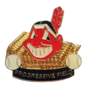 Prendedores de béisbol de coleccionista de estadio de campo progresivo RARO de los Indios de Cleveland - Imagen 1 de 2