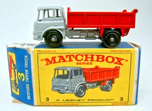 Matchbox No. 3B Bedford Tipper grey / light red BPW in htf late "E" type Box - Picture 1 of 8