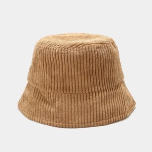 Cappello da donna vintage in velluto a coste secchiello berretto da pescatore all'aperto tesa larga cappello da sole casual - Foto 1 di 10