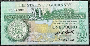 GUERNSEY 1980 - 1989 1 POUND P48a UNC - Bild 1 von 2