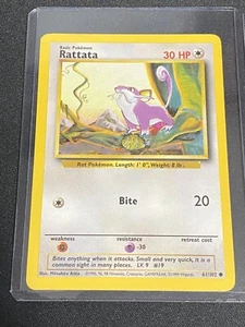 Rattata - Base Set - 61/102 - Common - Pokemon Karte - Unlimited Edition - NM - Bild 1 von 3
