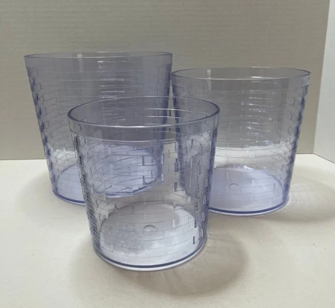 Lot of 3 LONGABERGER Basket Hard Plastic Canister Liners Cover