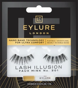 EYLURE Lash Illusion Faux Mink Strip Eyelashes +Adhesive No 301 false eye lash - Picture 1 of 3
