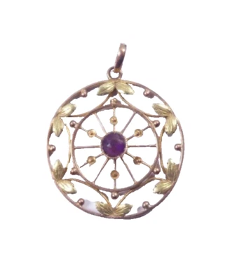Pendant Antique Amethyst Edwardian era 9 carat rose gold - Image 1 of 4