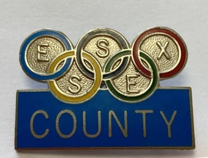 Vintage Lake Placid Olympics Essex County Enamel Pin Olympic Rings Pinback - Picture 1 of 6