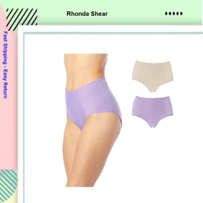 Paquete de 2 bragas Rhonda Shear Curve Envy PinUp, beige claro/violeta, XL Foto 1 de 2